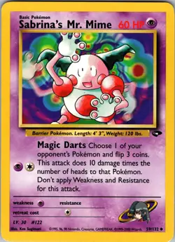 Sabrina's Mr. Mime Gym Challenge Uncommon LP Pokemon 059/132 Unlimited - Image 1