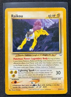 Pokemon Raikou 22/64 Non Holo Neo Revelation Unlimited - Image 1