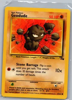 Geodude 47/62 Non Holo Fossil - Pokemon Card - NM - Image 1