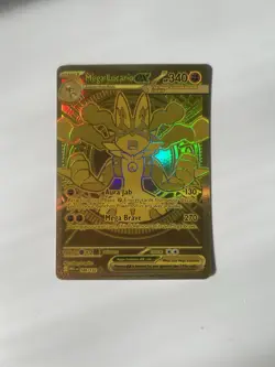 Mega Lucario EX 188/132 Hyper Rare Gold Mega Evolutions Pokemon Card - Image 1