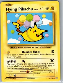 Flying Pikachu 110/108 Non Holo XY - Evolutions - Pokemon Card - NM - Image 1