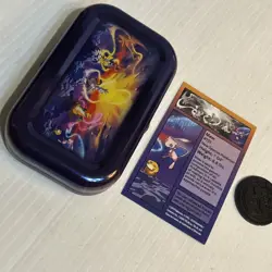 Lot of 2 Pokemon TCG Card Tins Art Card Metallic Coin Mew Dragonite/82c - Image 4