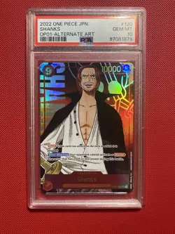 ERROR Slab One piece CARD TCG OP01-120 Shanks Alt Art PSA 10 English - Image 2