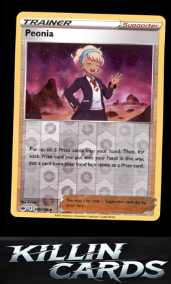 Reverse Holofoil Peonia 149/198 Pokemon Uncommon SWSH06: Chilling Reign Card NM - Image 1