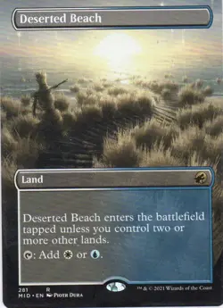 MTG: Innistrad: Midnight Hunt: Borderless Deserted Beach: LP Condition - Image 1