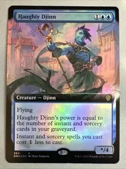 #394 Haughty Djinn (Extended Art) Dominaria United Rare FOIL NM/EX NICE!!! - Image 1