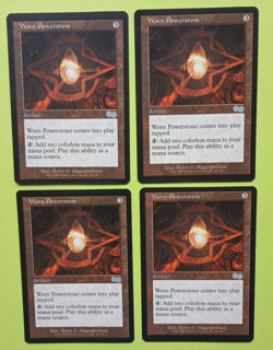 Magic the Gathering MTG Urza's Saga WORN POWERSTONE X 4 LP/EX U 1998! - Image 1