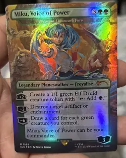 MTG Miku, Voice of Power - Freyalise, Llanowar's Fury, NM, English Secre - Image 1