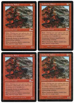 Avalanche Riders x4 4x 1999 Urza's Legacy PLAYSET Red Unc Creature MTG LP AZ1 - Image 1