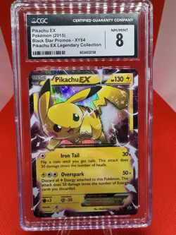 Pikachu EX XY84 CGC 8 NM/MINT 2015 Black Star Promo Legendary Collection Pokemon - Image 1