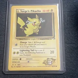 Pokemon TCG Lt. Surge's Pikachu 081/132 Gym Heroes Rare Vintage NM - Image 1