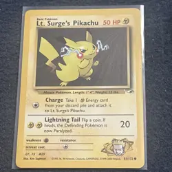 Pokemon TCG Lt. Surge's Pikachu 081/132 Gym Heroes Rare Vintage NM - Image 2