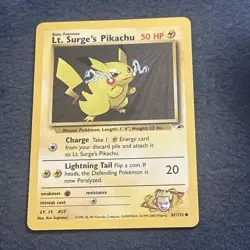 Pokemon TCG Lt. Surge's Pikachu 081/132 Gym Heroes Rare Vintage NM - Image 4