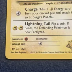 Pokemon TCG Lt. Surge's Pikachu 081/132 Gym Heroes Rare Vintage NM - Image 5