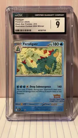Pokemon CGC Mint 9 Feraligatr #213 PROMO Illustration Contest 2024 - Image 1