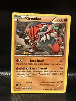 Pokemon TCG Groudon 84/160 Primal Clash Set Holo Rare Cracked Ice Fighting MP! - Image 1