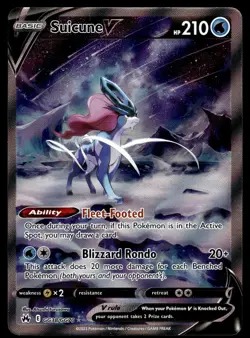 SUICUNE V GG38/GG70 Holo Rare V Crown Zenith Galarian Gallery Pokemon NM - Image 1