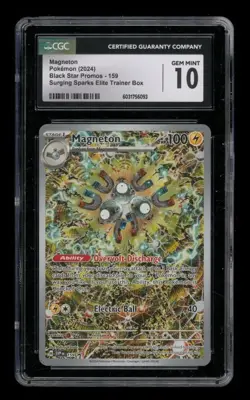 2024 Pokemon Surging Sparks Elite Black Star: #159 Magneton CGC 10 GEM MINT - Image 1