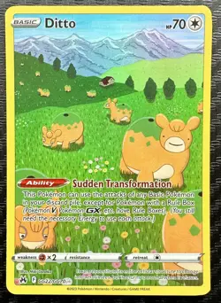 Ditto GG22/GG70 Pokemon TCG Ultra Rare Crown Zenith: Galarian Gallery Near Mint - Image 3