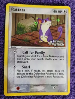 Rattata 72/109 Team Rocket Returns Stamped Reverse Holo Pokemon *NICE* - Image 1