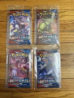 Lot of 4 Pokemon TCG Battle Styles Booster Packs, New, Sealed - Image 1