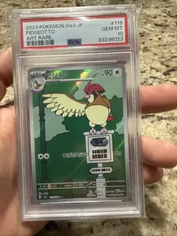 2023 Pokemon Japanese Ruler of the Black Flame Pidgeotto AR PSA 10 Gem Mint #119 - Image 1