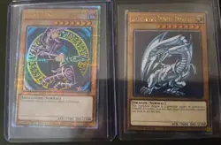 QCR Blue-Eyes White Dragon Dark Magician Quarter Century Yugioh Original Artwork - Image 1