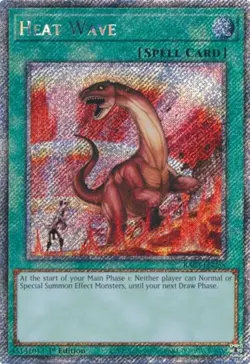 Lightly Played, English Yu Gi Oh Heat Wave - RA03-EN058 - Platinum Secret Rare - - Image 1