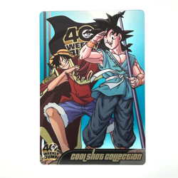 S3564 Luffy & Son Goku Dragon Ball x One Piece Jump 40th Anniversary Card D6 - Image 1
