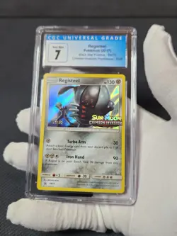 2017 Pokemon Registeel STAFF CGC 7 PreRelease HOLO PROMO SM75 Graded Card - Image 3