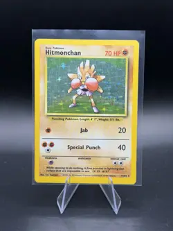 Hitmonchan Pokemon Base Set 1999 Unlimited Holo Card 7/102 LP/MP - Image 1