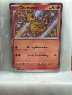Pokemon TCG Card Charmander 109/091 Paldean Fates Baby Shiny Holo - NM - Image 1