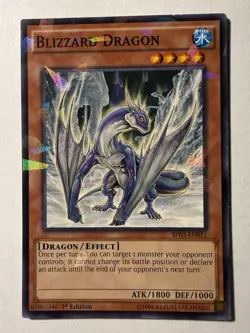 Yu-Gi-Oh Card - BP03-EN031 - BLIZZARD DRAGON (shatterfoil rare) 1st Ed LP/MP - Image 1