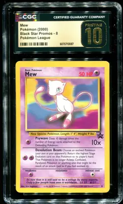 CGC Pristine 10 Mew Black Star Promo Pokemon League 2000 Pokemon Card #8 - Image 1