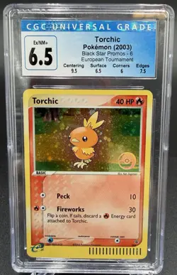 CGC 6.5 Torchic 006 Holo POP Tournament 2003 Promo Vintage Pokemon Card - Image 1
