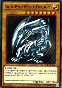 BLUE EYES WHITE DRAGON YuGiOh YU GI OH Custom Anime Collectible Card - Image 1