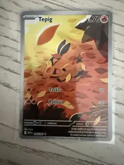 Pokemon TCG Tepig Card Scarlet Violet White Flare 096/086 Near Mint - Image 1