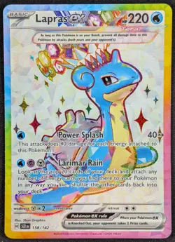 Lapras EX Stellar Crown Full Art Ultra Rare Pokemon Card 158/142 (NM) - Image 1