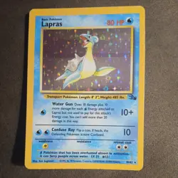Pokemon TCG Lapras Fossil Holo Unlimited Rare Card 10/62 - Image 1
