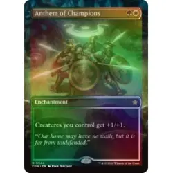 FOIL ANTHEM OF CHAMPIONS (BORDERLESS) X4 Foundations FDN Magic MTG MINT CARD - Image 1
