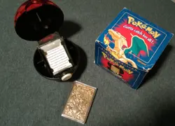 23K Gold Plated CHARIZARD Trading Card 1999 Burger King Pokemon Ball Blue - Image 1