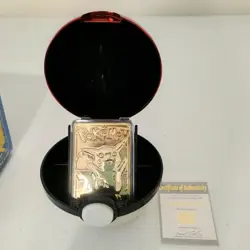 1999 Burger King Pokemon Pikachu 23K Gold Plated Trading Card Pokeball - Image 2