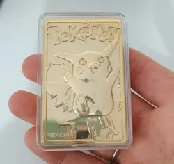 1999 Burger King Pokemon Pikachu 23K Gold Plated Trading Card Pokeball - Image 3