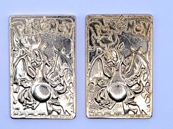Pokemon 23K Gold Plated CHARIZARD Cards Burger King Vintage 1999 - Lot of 2 - Image 3