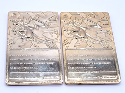 Pokemon 23K Gold Plated CHARIZARD Cards Burger King Vintage 1999 - Lot of 2 - Image 4
