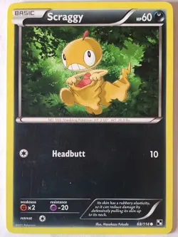 Scraggy 68/114 VLP - Black White Pokemon Card - $2 Combined Shipping - Image 1