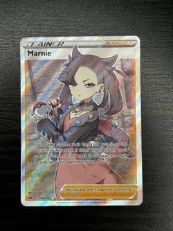 Pokemon Marnie Trainer Supporter Card Sword And Shield 200/202 NM - Image 1