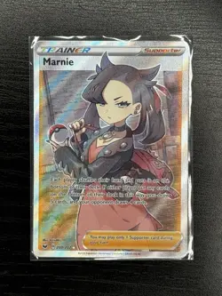 Pokemon Marnie Trainer Supporter Card Sword And Shield 200/202 NM - Image 2