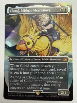 Cloud, Midgar Mercenary Chocobo Track Foil NM/M Final Fantasy Magic MTG - Image 1