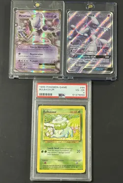 3 Card Lot 1999 Pokemon Bulbasaur Psa 4 And Two Mewtwo - Image 1